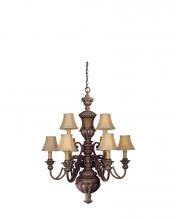 Minka-Lavery 947-126 - Nine Light Wood Up Chandelier