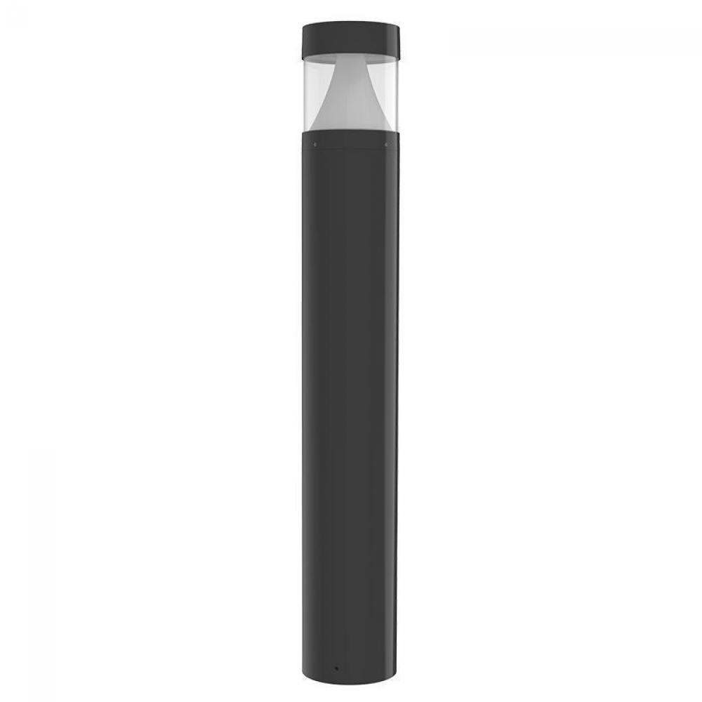 BOLLARD 42in ROUND FLAT TOP LOUVER CLEAR LENS ADJ. 12-22W 30/40/50K, BLACK