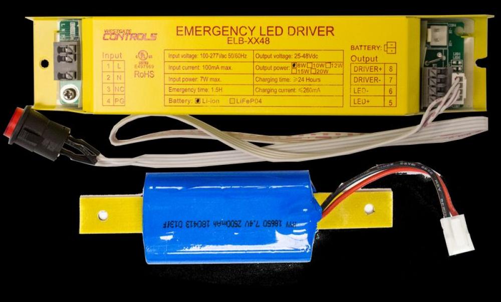 LED EMERGENCY 2PC BACKUP SYSTEM , 8W , 48V , DC , 90 MIN