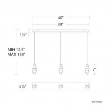 Schonbek Beyond BPD20203LO-AB - Martini 3 Light 120-277V Multi-Light Pendant (Linear Canopy) in Aged Brass with Clear Optic Crysta