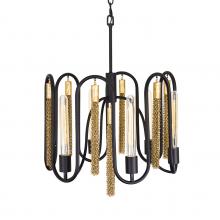 Varaluz 354P06MBAG - Darden 6-Lt Pendant - Matte Black/Antique Gold