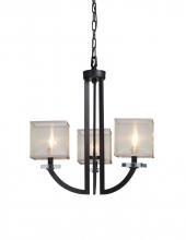 Artcraft AC1583 - Three Light Oil Rubbed Bronze Organza Shade Up Mini Chandelier