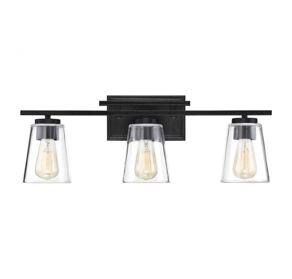 Calhoun 3-Light Bathroom Vanity Light in Black