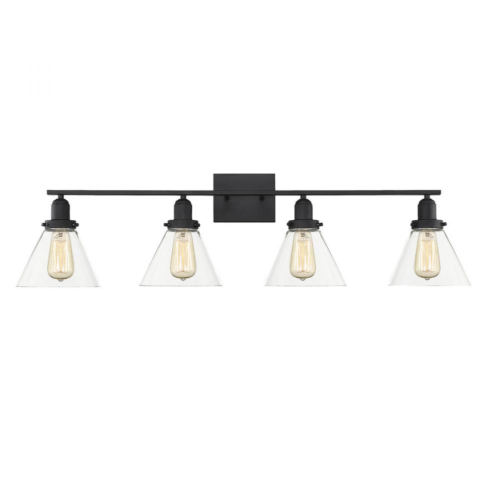 Drake 4-Light Bathroom Vanity Light in Black