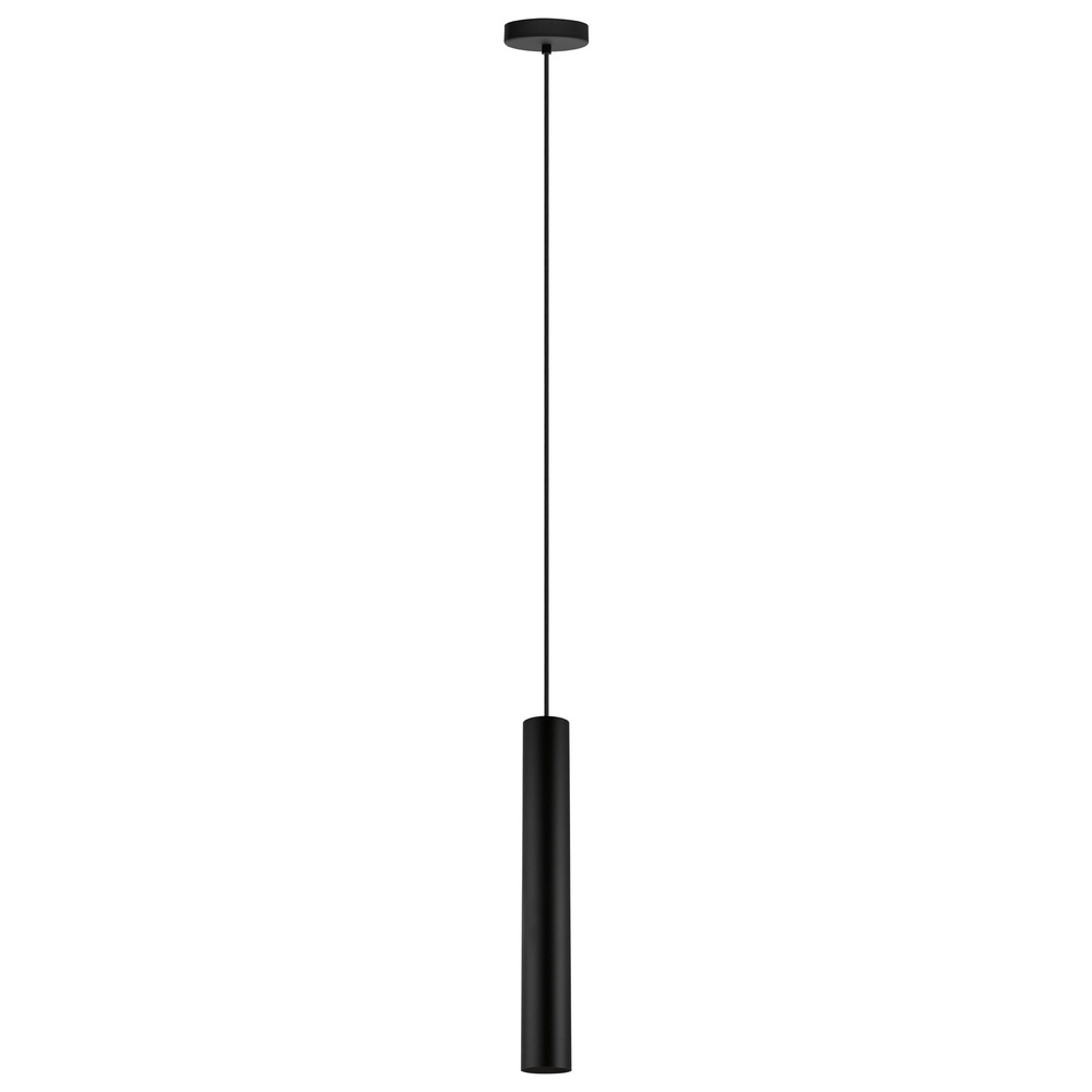 1x10W LED GU10 Single Tube Pendant With Matte Black Finish