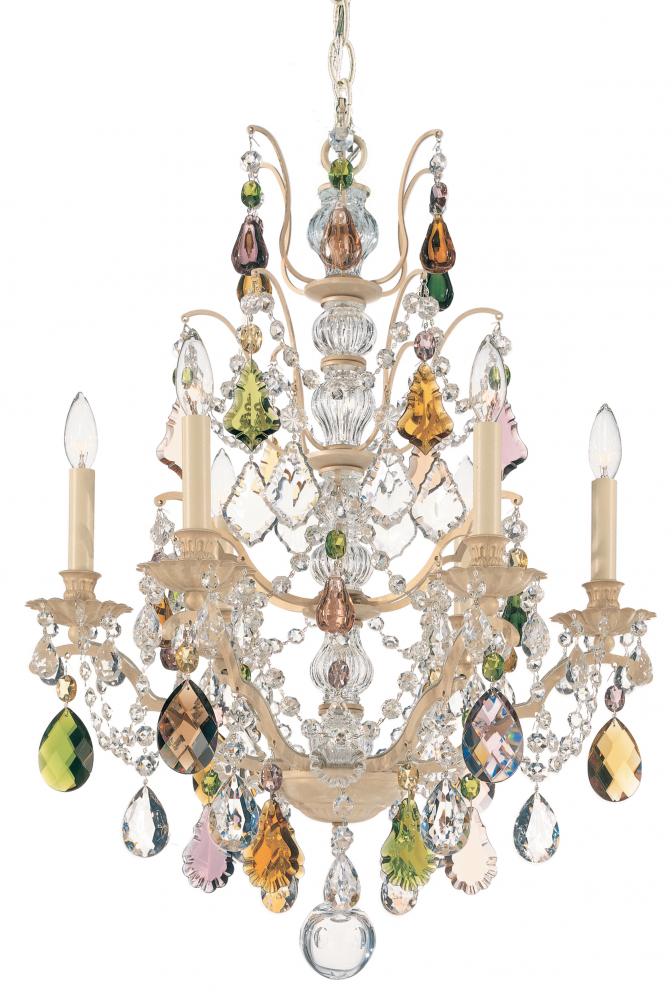 Bordeaux 6 Light 120V Chandelier in Antique Silver with Clear Heritage Handcut Crystal