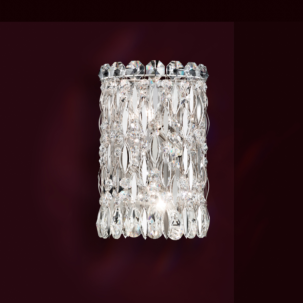 Sarella 2 Light 120V Bath Vanity & Wall Light in Antique Silver with Clear Crystals from Swarovski