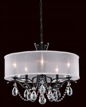 Schonbek 1870 VA8305N-59R1 - Vesca 5 Light 120V Chandelier in Ferro Black with Clear Radiance Crystal and White Shade