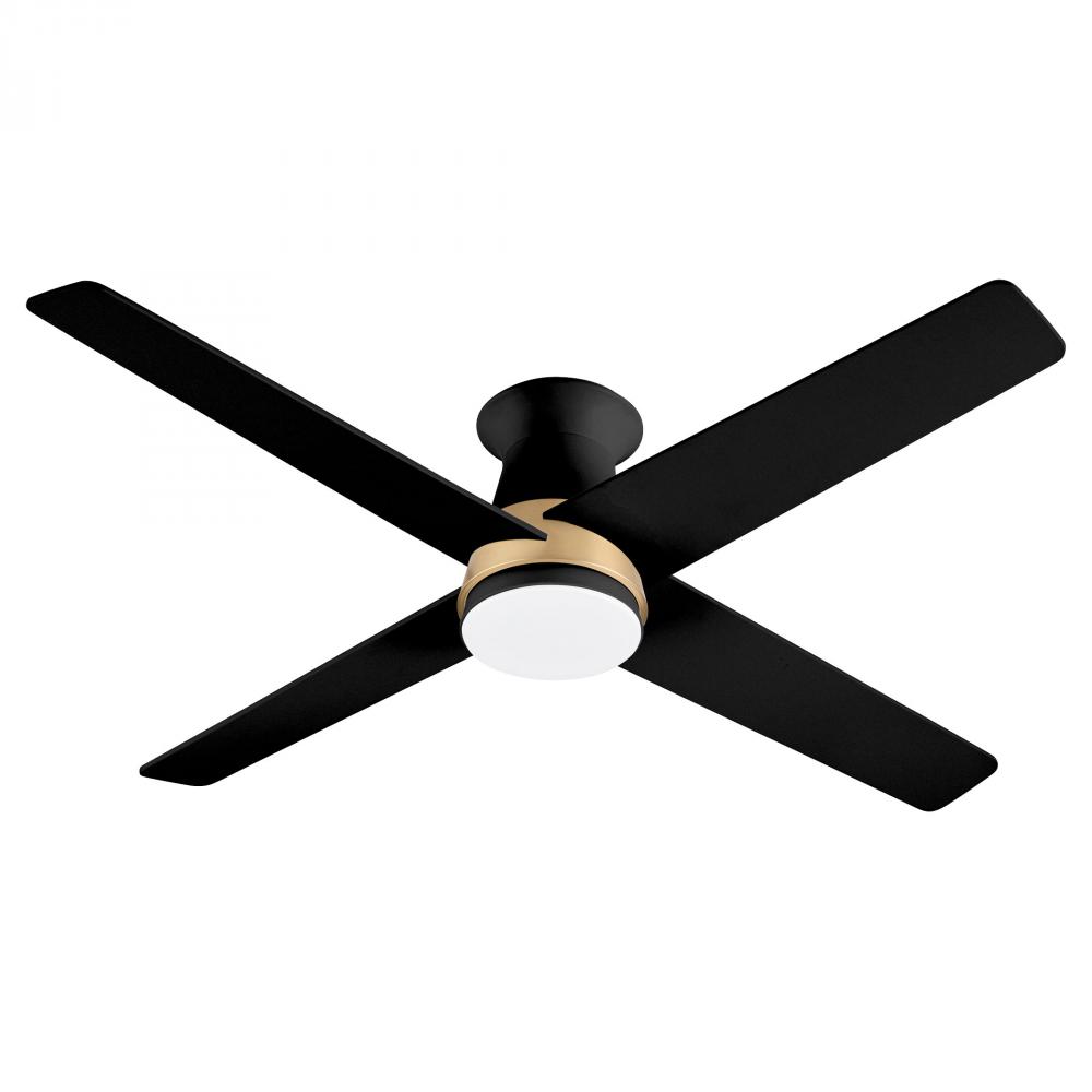 Santa Ana 52" Ceiling Fan Matte Black Aged Brass w - Matte black blades