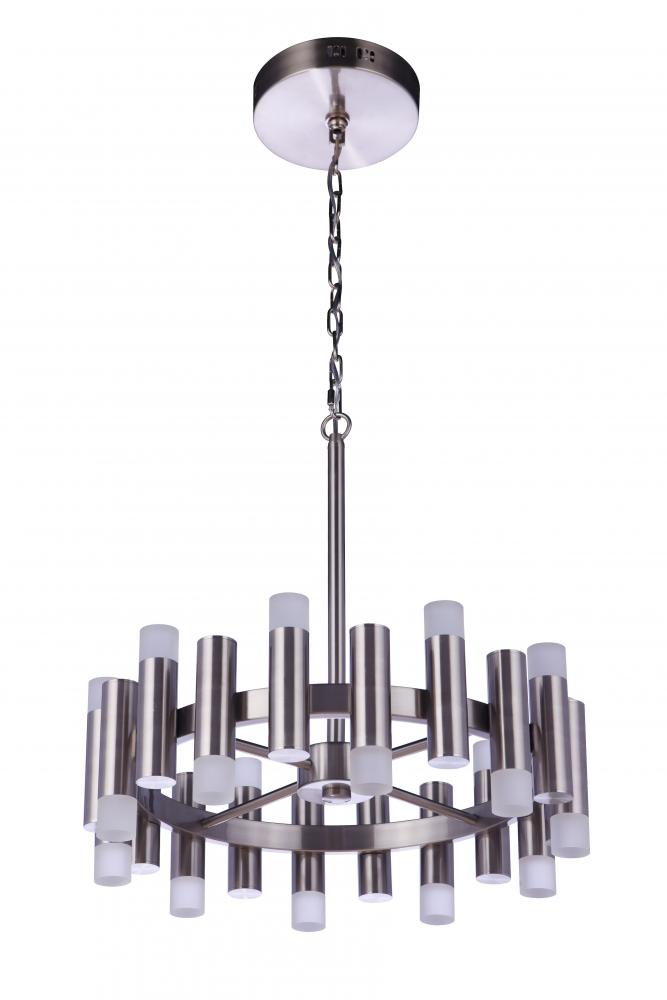 Simple Lux 20 Light LED Chandelier in Brushed Polished Nickel