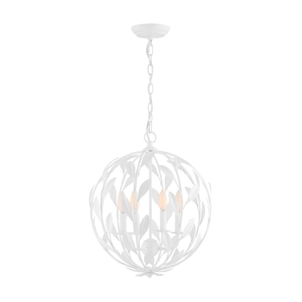 Broche 4 Light Matte White Mini Chandelier