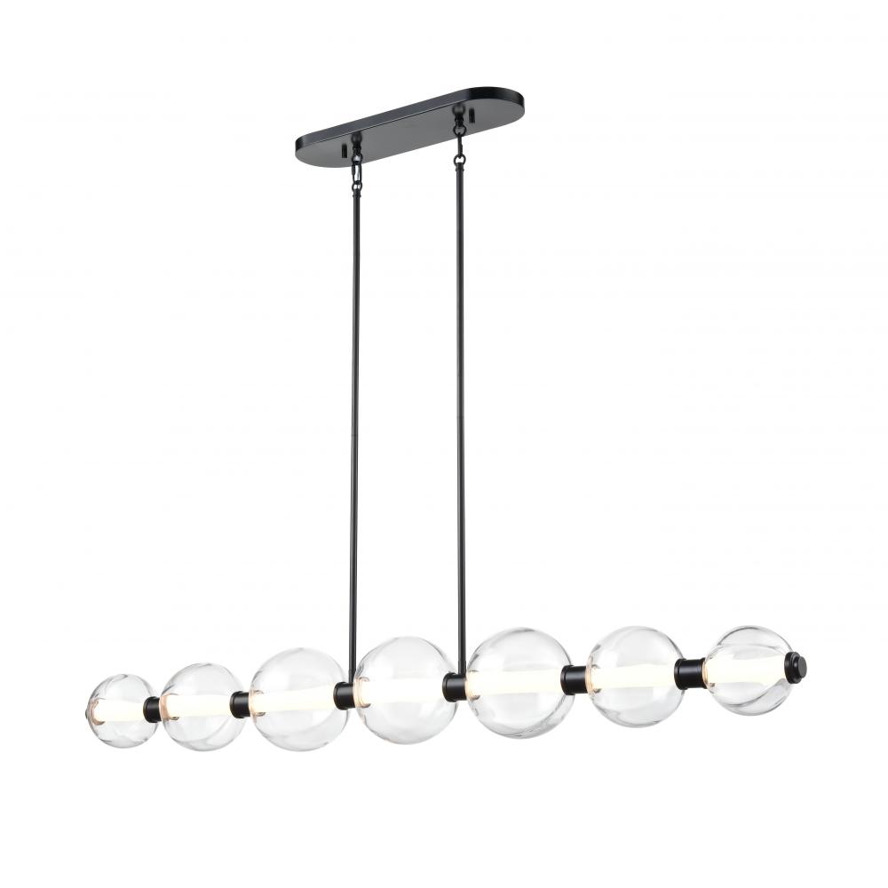 GLIMMER 52" LINEAR, BLACK W/PUMPKIN GLASS