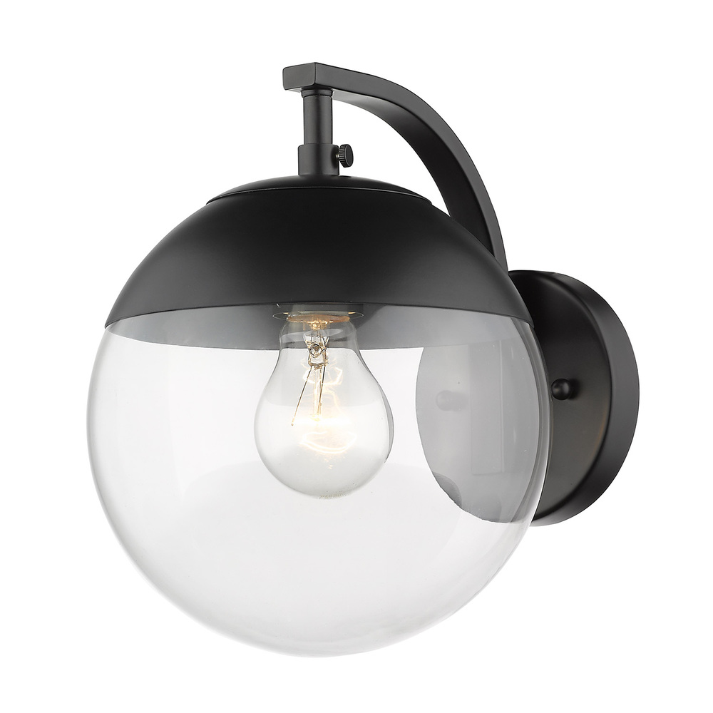 Dixon Sconce in Matte Black with Clear Glass and Matte Black Cap