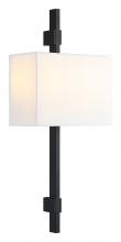 Matteo Lighting S13702MB - 2 LT 10"W "BADGLEY" W WHITE FABRIC SHADE MATTE BLACK WALL SCONCE E12 LED 10W