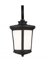 Generation Lighting 8619301-12 - Eddington modern 1-light outdoor exterior medium wall lantern sconce in black finish with cased opal