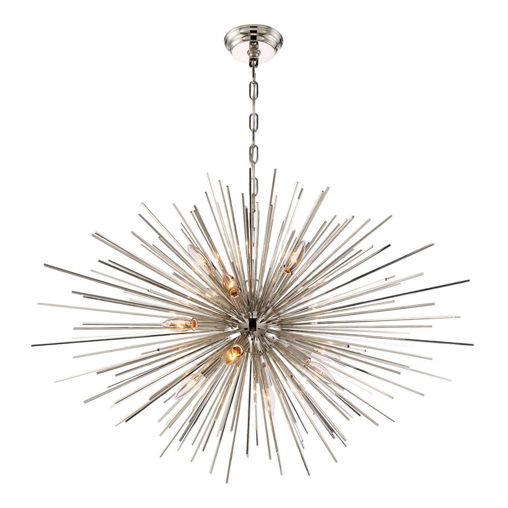 Burst 35" 12-Light, Sputnik in Polished Nickel