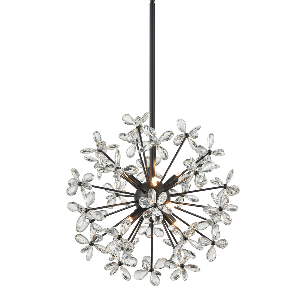 Adelle 8-Light, 20" Crystal Sputnik in Matte Black