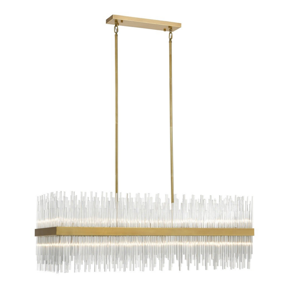 Citadel 48" 32-Light, Glass Stem Chandelier in Aged Brass