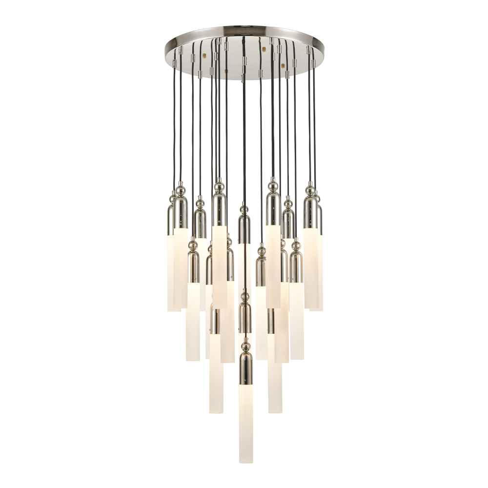 Fusion 25" 19-Light Vertical Multi-Pendant in Polished Nickel