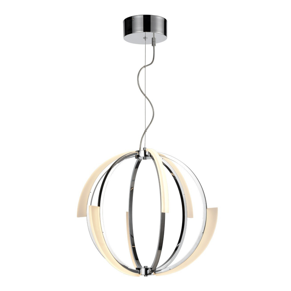 Moonlight 22" LED Geo Sphere Chandelier in Polished Chrome