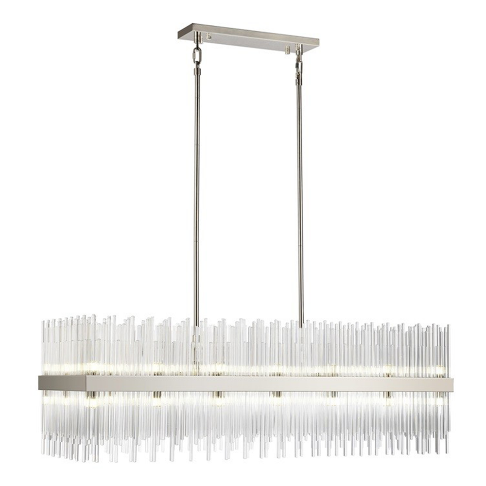 Citadel 48" 32-Light, Glass Stem Chandelier in Polished Nickel