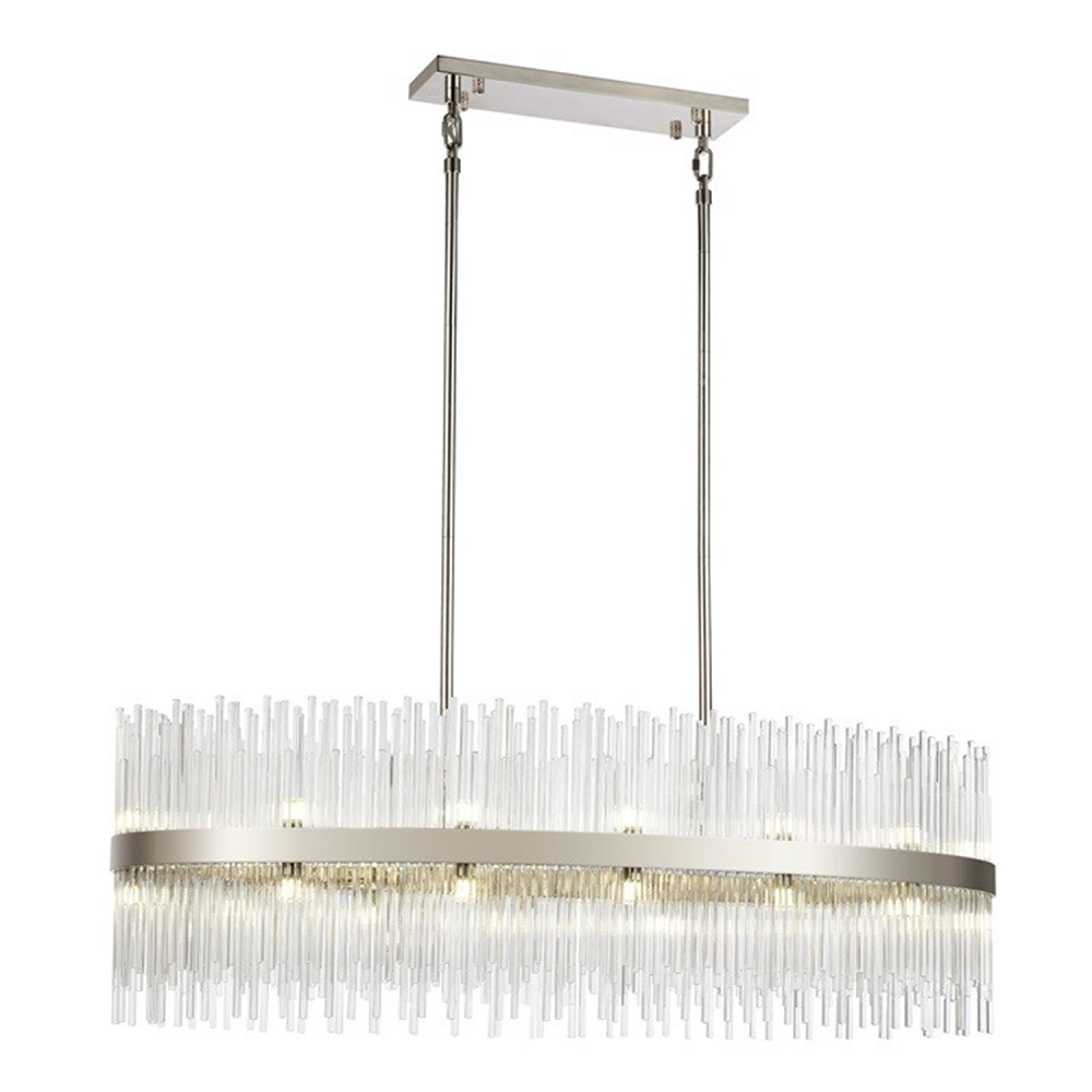Citadel 48" 24-Light, Oval Glass Stem Chandelier in Polished Nickel