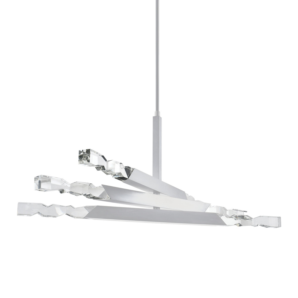 Mamadim 48" LED 6-Light, Crystal Chandelier in Matte White