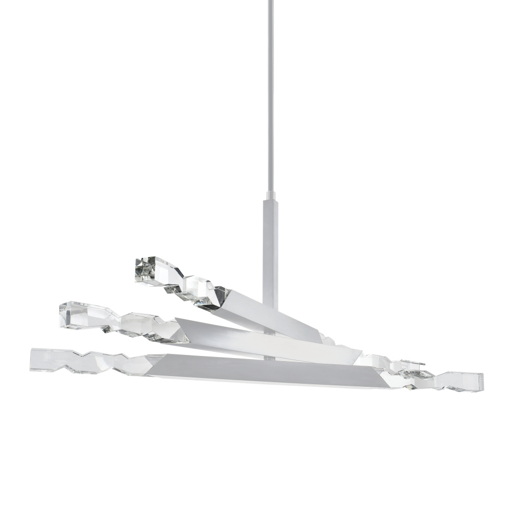 Mamadim 60" LED 6-Light, Crystal Chandelier in Matte White