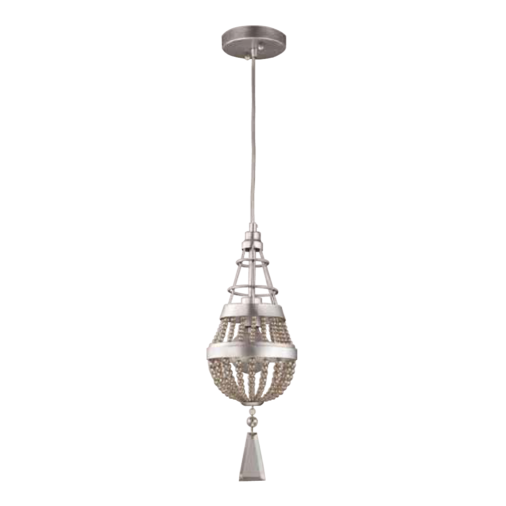 Arbelos Smoked Crystal Mini-Pendant in Matte Silver