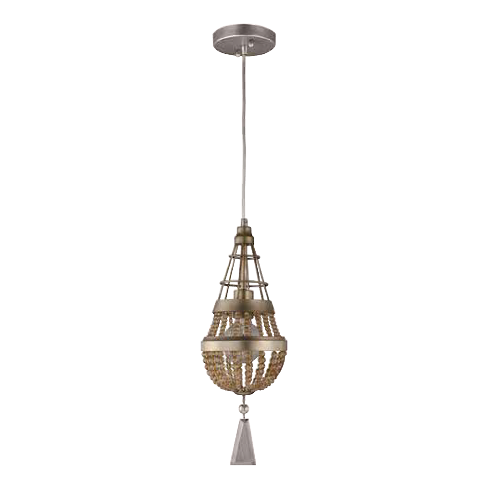 Arbelos Champagne Crystal Mini-Pendant in Matte Gold