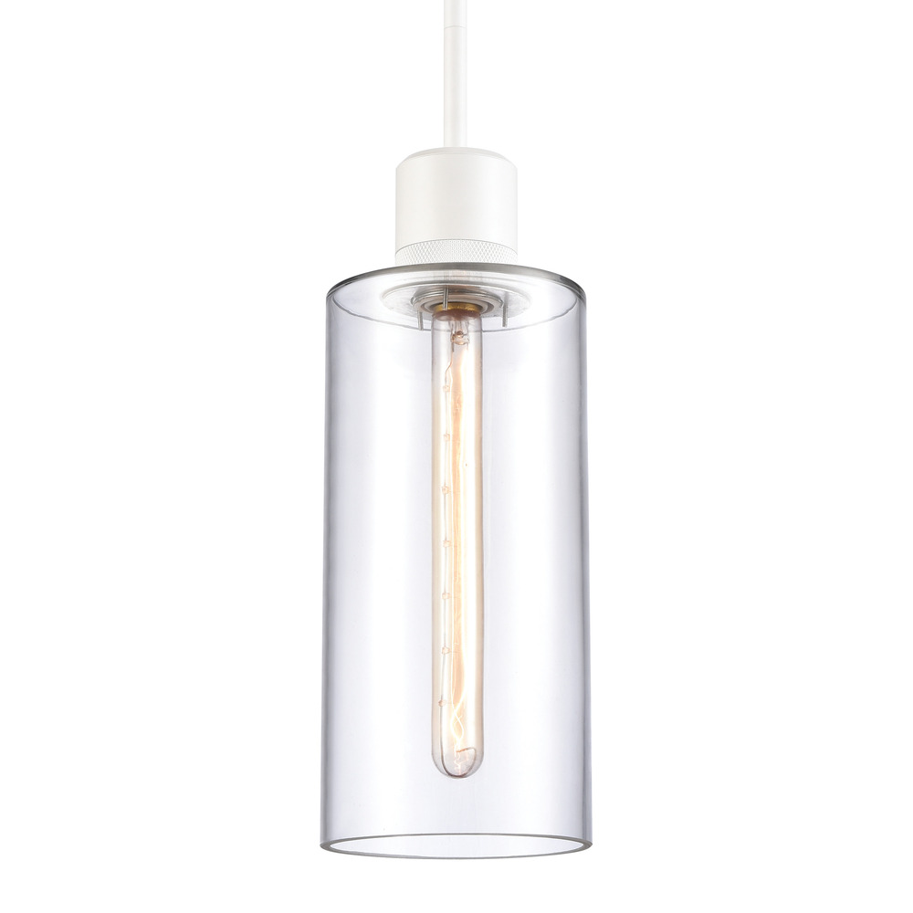 Zigrina 12" Glass Drum E26 Pendant with Knurled Ring Matte White