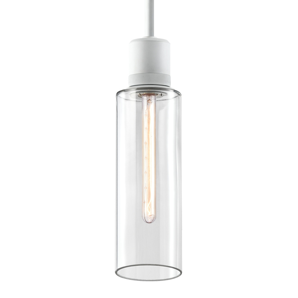 Zigrina 18" Glass Drum E26 Pendant with Knurled Ring Matte White