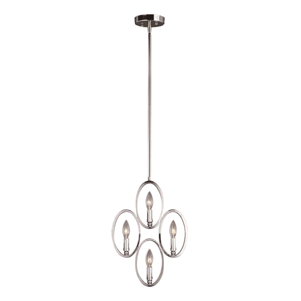 Aura 12" Vertical Candle Pendant in Polished Chrome