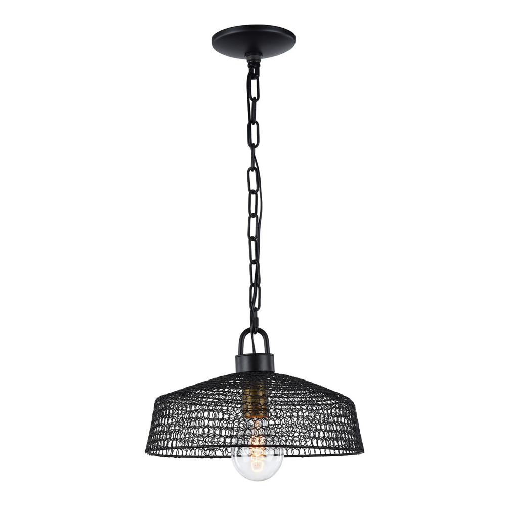 Urban 13" Chain Link Metal Shade Pendant in Dark Bronze