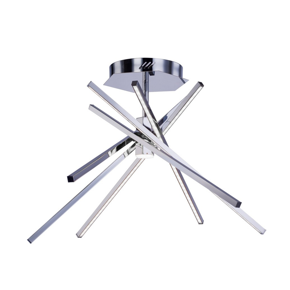 Voyager 29" LED 6-Light, Linear Style Semi-Flush in Chrome