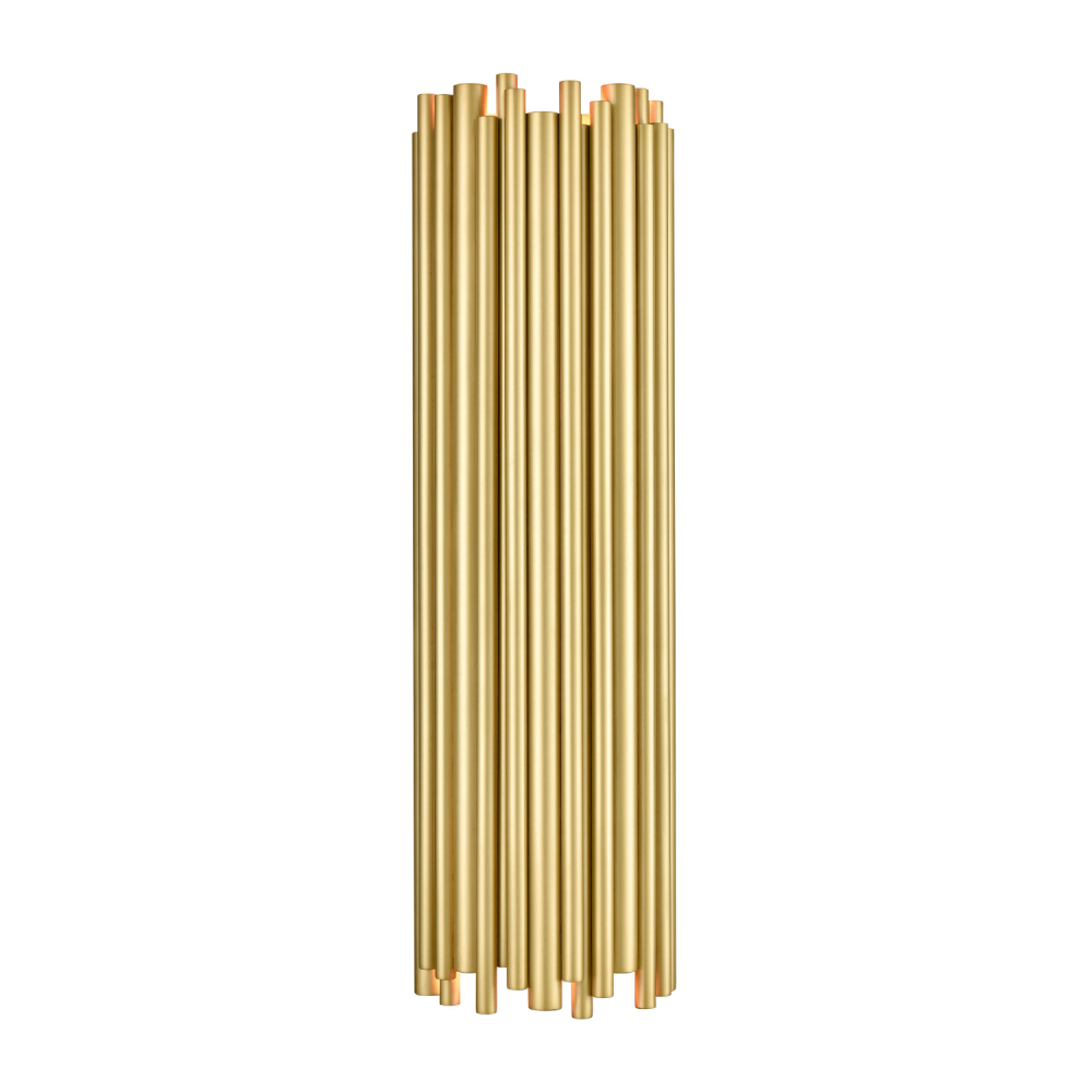 Cathedral 8" 2-Light, Solid Brass Wall Sconce in Aged Brass