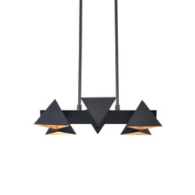 ZEEV Lighting CD10033-6-MBK - Avante 25" 6-Light, Geometric Triangular Linear in Brushed Black