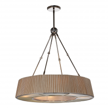 ZEEV Lighting CD10105-8-PN - Plait 31" 8-Light, Pleated Fabric Shade Chandelier in Nickel