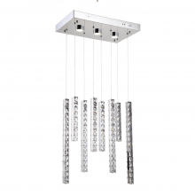 ZEEV Lighting CD10107-LED-CH-D - 8-Light LED 20" Vertical Crystal Multi-Pendant