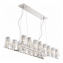 ZEEV Lighting CD10185-16-CH - 16-Light 44" Linear Glass Chandelier