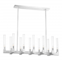 ZEEV Lighting CD10276-12-PN - Placid 40" 12-Light, Fluted Glass Linear Chandelier in Polished Nickel