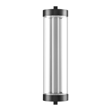 ZEEV Lighting EW11115-LED-35R-MBK - Claro Outdoor LED 35" Round Glass Crystal Sconce in Matte Black