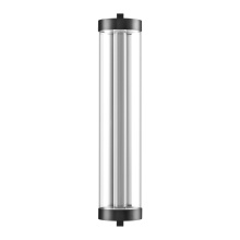 ZEEV Lighting EW11116-LED-50R-MBK - Claro Outdoor LED 50" Round Glass Crystal Sconce in Matte Black