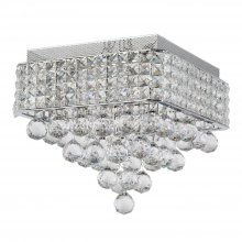 ZEEV Lighting FM60016-4-CH - Palatail 12" Square, 4-Light Crystal Flush Mount in Chrome