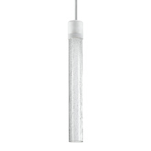 ZEEV Lighting P11702-LED-MW-G6 - Zigrina 18" Crackled Glass LED Pendant with Knurl Ring Matte White