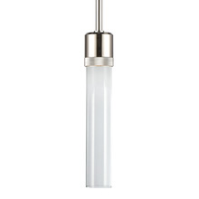 ZEEV Lighting P11703-LED-PN-G1 - Zigrina 12" Clear Glass LED Pendant with Knurl Ring Polished Nickel
