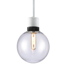 ZEEV Lighting P11706-E26-MW-K-SBB-G11 - Zigrina Globe Glass E26 Pendant in White with Knurled Ring in Black