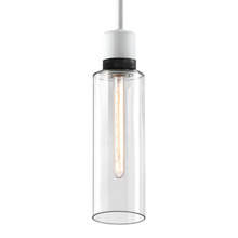 ZEEV Lighting P11706-E26-MW-K-SBB-G15 - Zigrina 18" Glass Drum E26 Pendant in White with Knurled Ring in Black