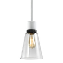 ZEEV Lighting P11706-E26-MW-K-SBB-G16 - Zigrina Glass Bell E26 Pendant in White with Knurled Ring in Black