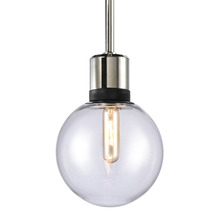 ZEEV Lighting P11707-E26-PN-K-SBB-G11 - Zigrina Globe Glass E26 Pendant in Nickel with Knurled Ring in Black